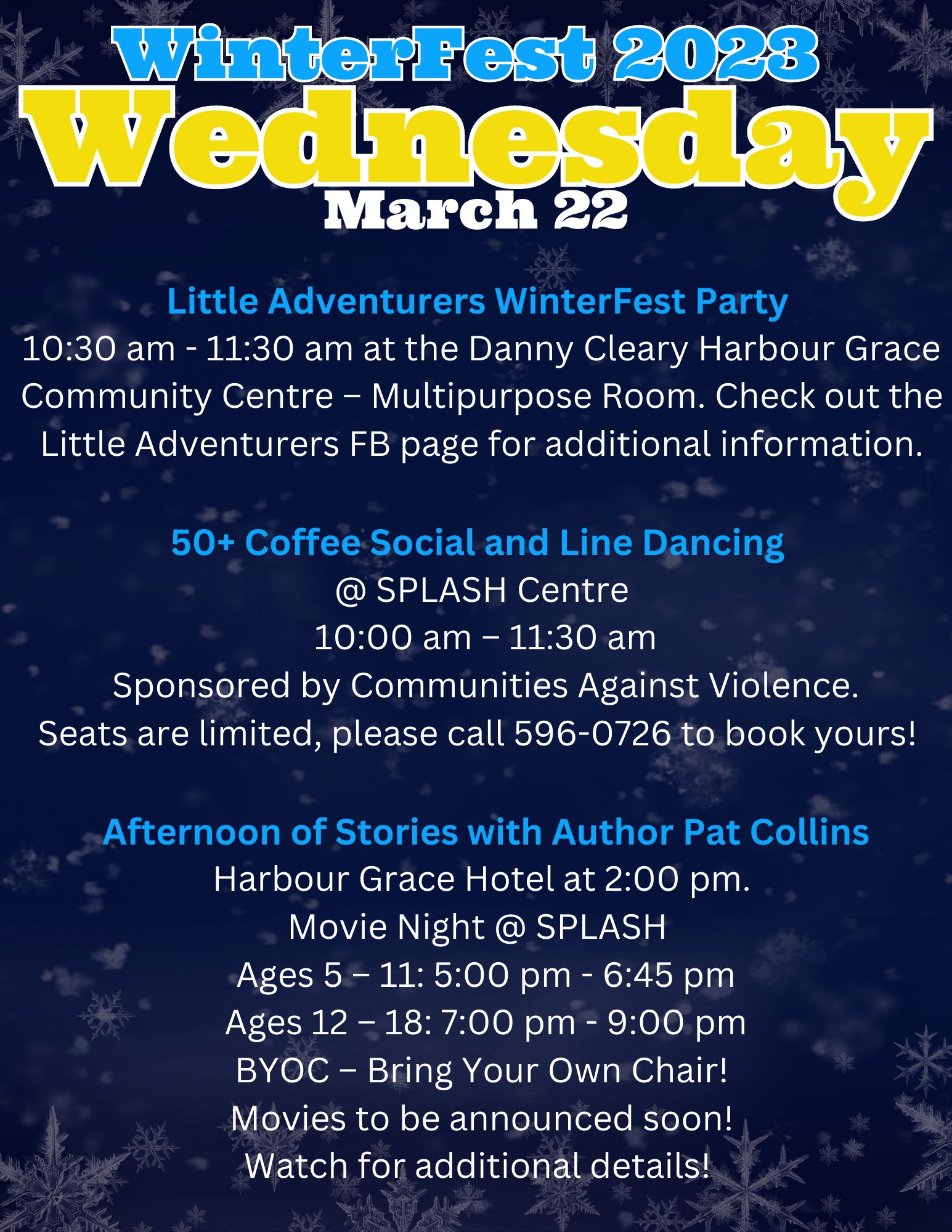 Winterfest 2023 Stories with Pat Collins Harbour Grace
