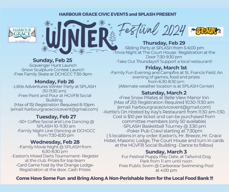 Winter Festival 2024 Kettle’s On Community Lunch Harbour Grace