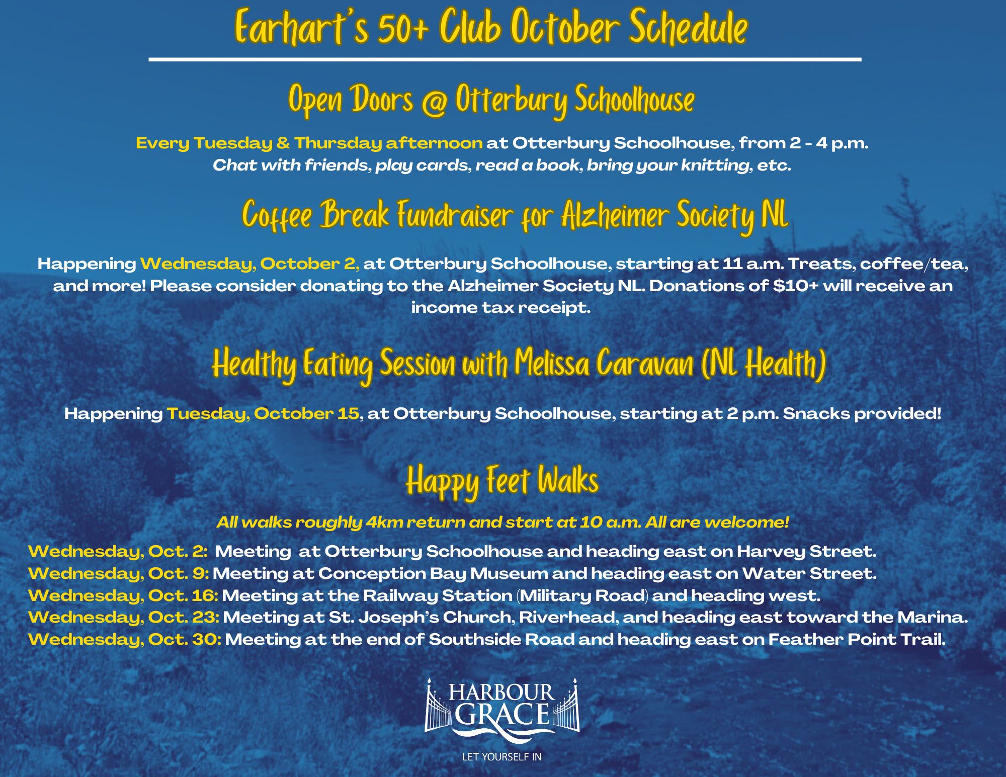 Healthy Eating Session (Earhart’s 50+ Club) Harbour Grace